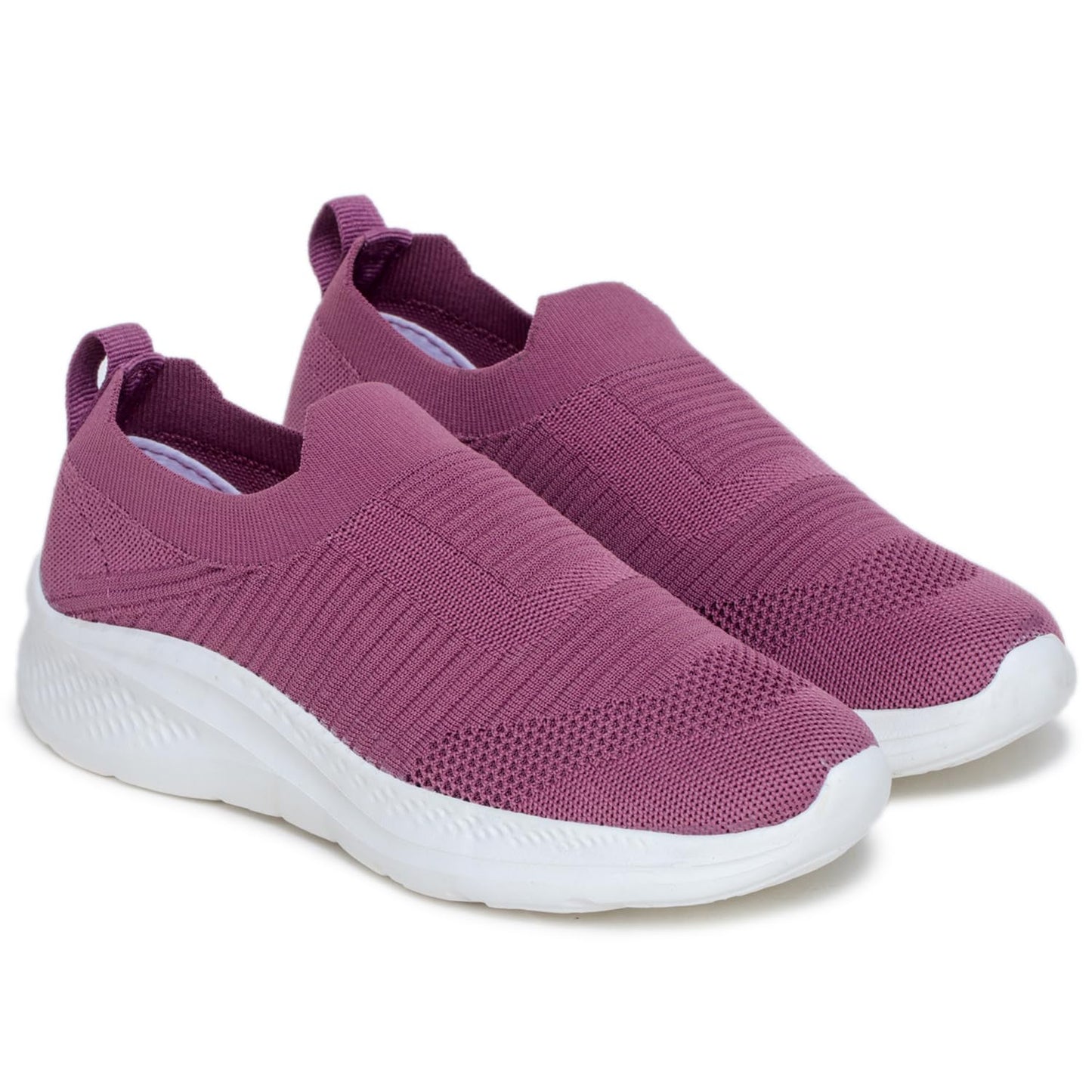 Trase Womens Slip On Shoes Pink Lightweight Breathable Knit Upper For Walking 