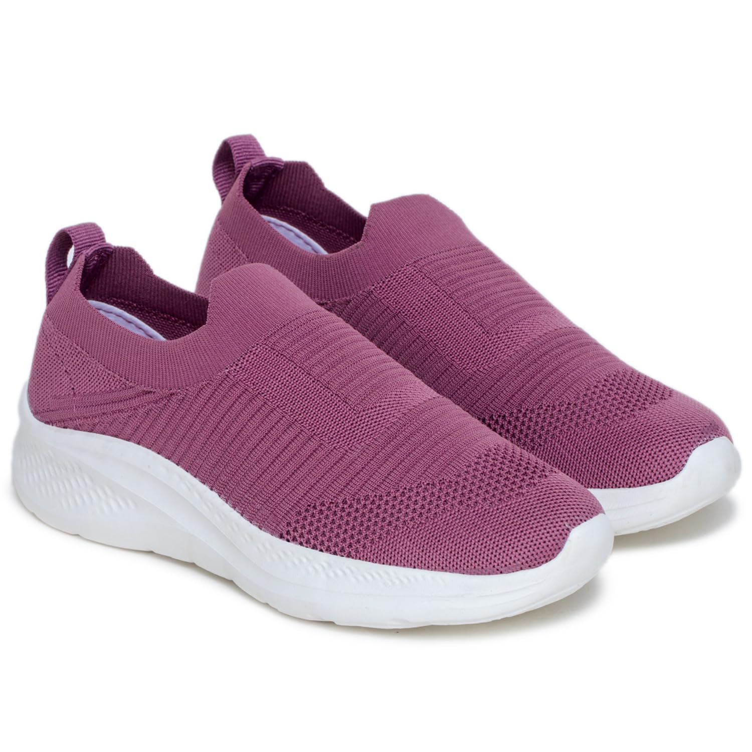Trase Womens Slip On Shoes Pink Lightweight Breathable Knit Upper For Walking 