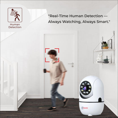Trueview 2MP Smart CCTV Wi-fi Home Security Camera with Pan Tilt 360� View, 2 Way Talk, Cloud Monitor, Motion Detect, Supports SD Card Up to 256 GB, Night Vision (2MP Color Night Vision Smart Camera) 