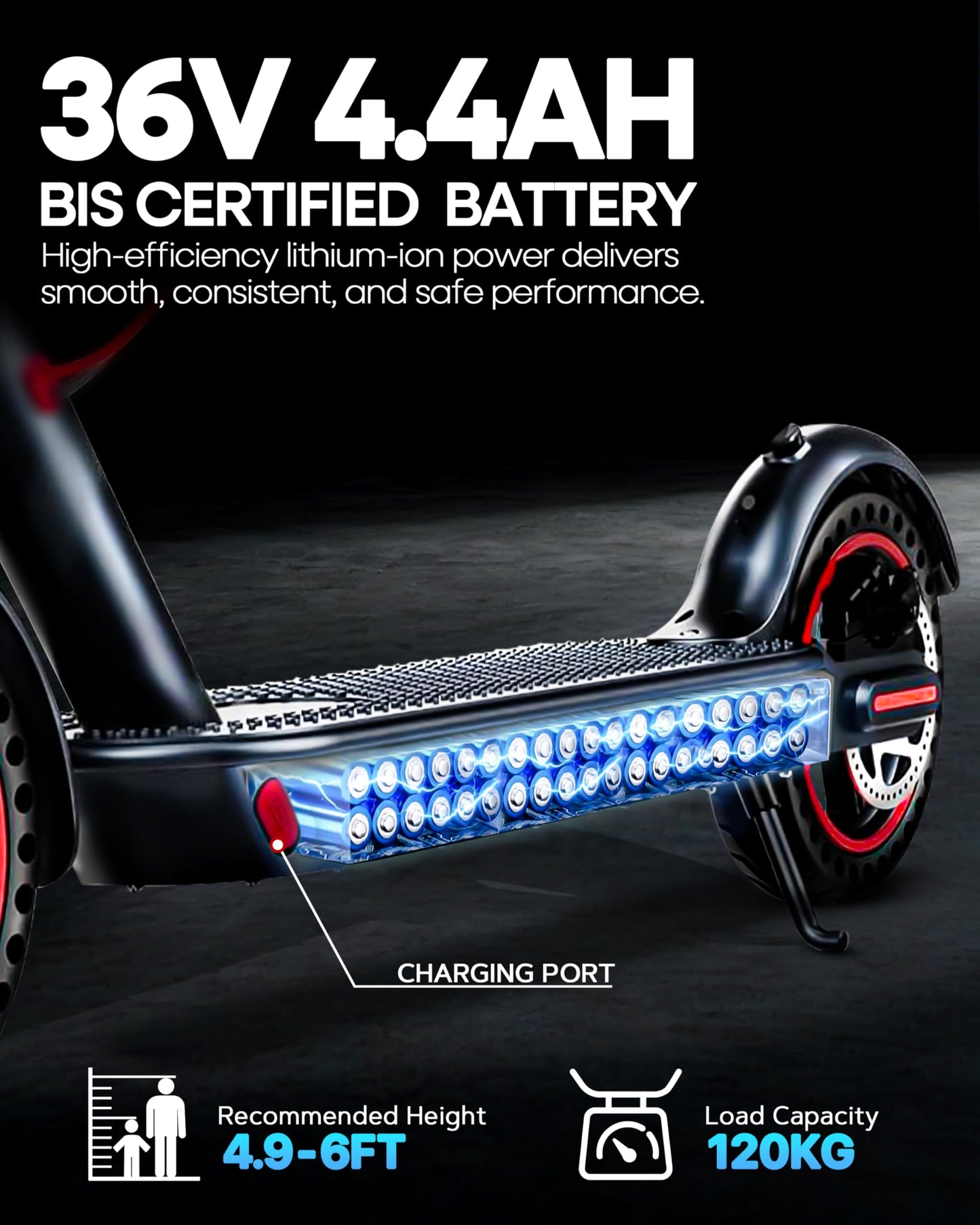 Tygatec Adult Bolt Evo Electric Scooter, Max Speed Upto 25 Km/H, Travel Distance Upto 25 Km, Easy Fold-N-Carry Design, Ultra-Lightweight Electric Scooter (Black) 