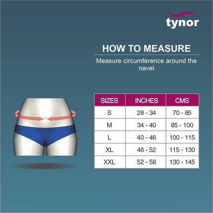 Tynor Abdominal Support 9"/23cm - Lower Back Support Belt Brace for Men & Women | Breathable, Pain Relief & Recovery, Pack of 1 (Grey, Large) 