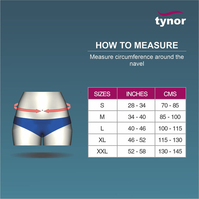 Tynor Abdominal Support 9"/23cm - Lower Back Support Belt Brace for Men & Women | Breathable, Pain Relief & Recovery, Pack of 1 (Grey, Large) 