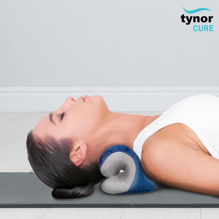 Tynor Neck Corrector & Relaxer, for men & women, Ergonomic Neck Support for Pain Relief & Relaxation, for Posture Alignment | Universal Size, 1 Unit (Blue) 