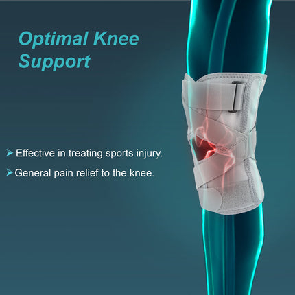 Tynor OA Knee Support (Neo) | Joint Support, Pain Relief for Men & Women | Comfortable & Durable, Right Leg Support, Pack of 1 (Grey, Medium) 