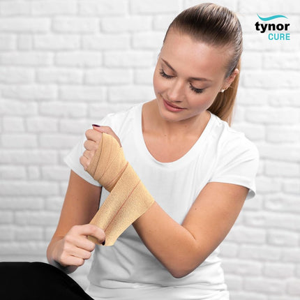 Tynor Tynocrepe cotton bandage, for Sports Injuries and First Aid | Versatile, Soft, and Stretchable | Pack of 1 (6cm x 4m, Beige) 