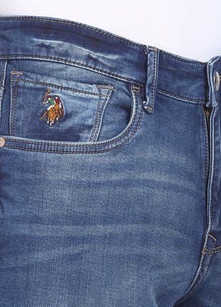 U.S. POLO ASSN. Men's Slim Mid Rise Jeans (UDJENO0370_Blue_32) 