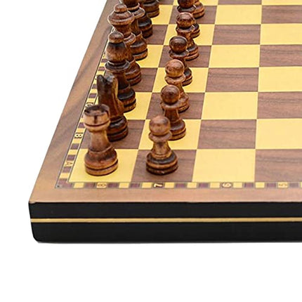 UJEAVETTE Toy Folding Wooden Chess Set 32 Cherkers Pieces for Kids and Adults Tournaments 39cm Other Games 