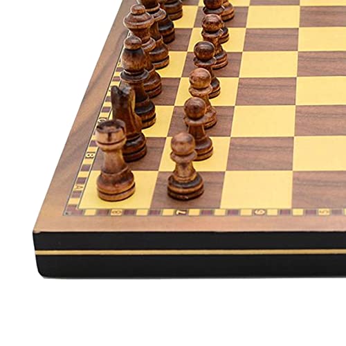UJEAVETTE Toy Folding Wooden Chess Set 32 Cherkers Pieces for Kids and Adults Tournaments 39cm Other Games 