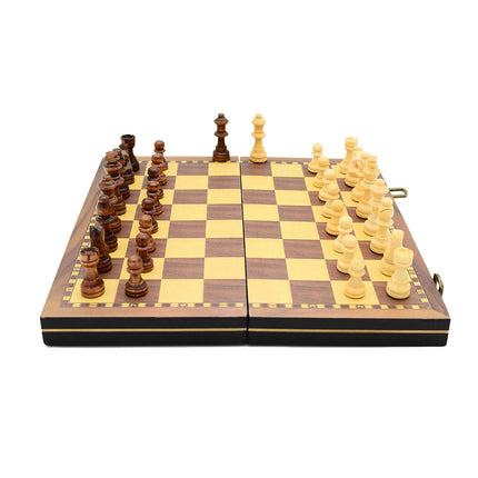 UJEAVETTE Toy Folding Wooden Chess Set 32 Cherkers Pieces for Kids and Adults Tournaments 39cm Other Games 