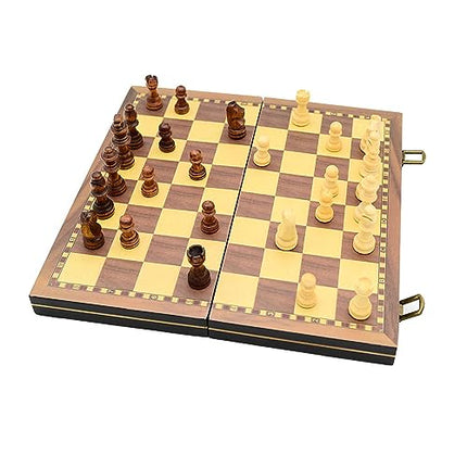 UJEAVETTE Toy Folding Wooden Chess Set 32 Cherkers Pieces for Kids and Adults Tournaments 39cm Other Games 