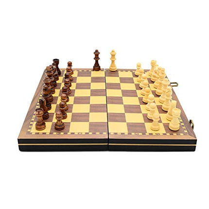 UJEAVETTE Toy Folding Wooden Chess Set 32 Cherkers Pieces for Kids and Adults Tournaments 39cm Other Games 