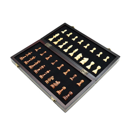 UJEAVETTE Toy Folding Wooden Chess Set 32 Cherkers Pieces for Kids and Adults Tournaments 39cm Other Games 