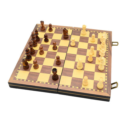 UJEAVETTE Toy Folding Wooden Chess Set 32 Cherkers Pieces for Kids and Adults Tournaments 39cm Other Games 