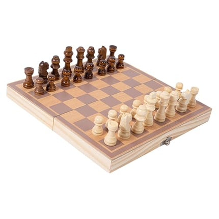 UJEAVETTE Toy Wooden Chess Set Foldable Travel Case Beginner Chess Set for Barbecue Adults Other Games 