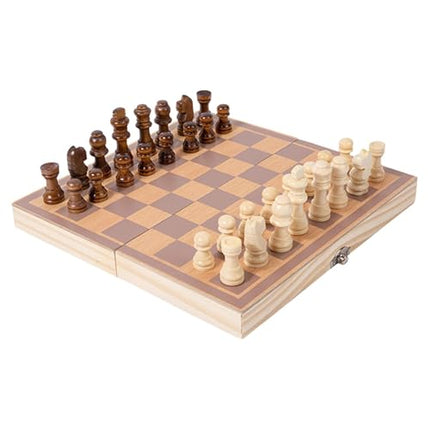 UJEAVETTE Toy Wooden Chess Set Foldable Travel Case Beginner Chess Set for Barbecue Adults Other Games 