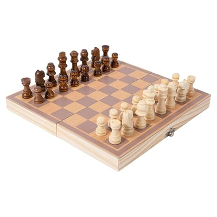 UJEAVETTE Toy Wooden Chess Set Foldable Travel Case Beginner Chess Set for Barbecue Adults Other Games 