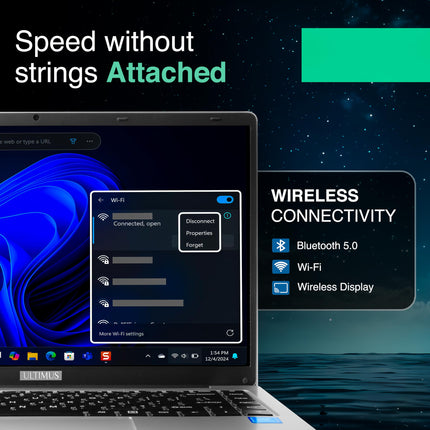ULTIMUS APEX Laptop Intel Celeron Dual Core 8 GB LPDDR4 512 GB SSD Expandable~1TB 14.1 FHD IPS Laptop Anti-Glare Ultra Thin Bezel 180° Hinge 3.0x3 USB HDMI SD Card Slot Win 11 Home 1.25KG Silver 