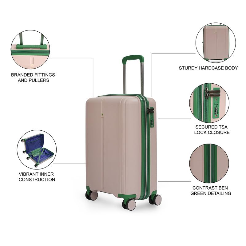 UNITED COLORS OF BENETTON Luggage Trolley, Mid, Emerald Plus, Pink 