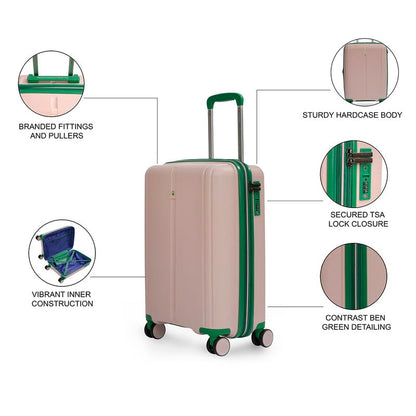 UNITED COLORS OF BENETTON Luggage Trolley, Mid, Emerald Plus, Pink 