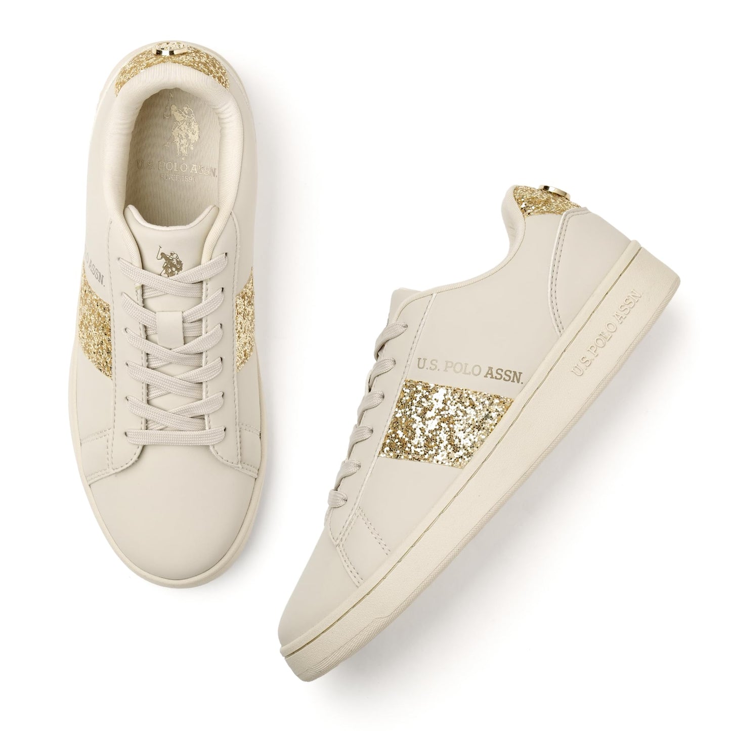 US Polo Assn Kate 3.0 Womens Sneakers Nude PU Upper EVA Sole 