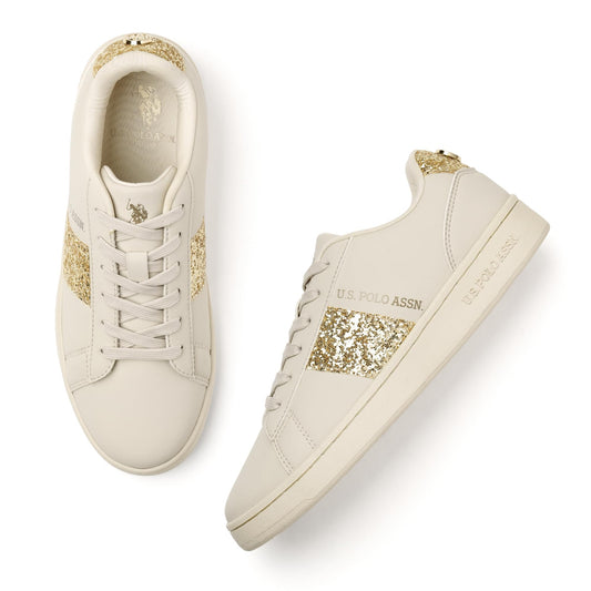 US Polo Assn Kate 3.0 Womens Sneakers Nude PU Upper EVA Sole 