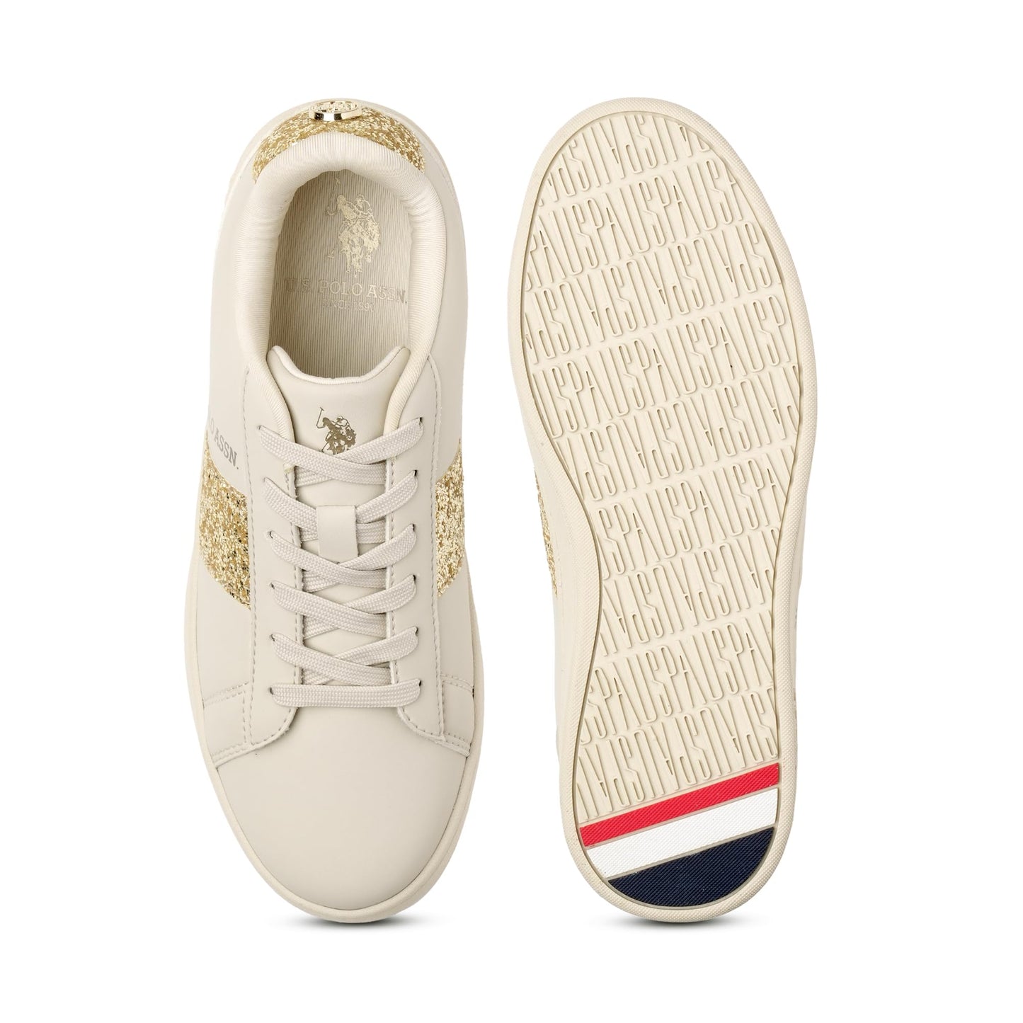 US Polo Assn Kate 3.0 Womens Sneakers Nude PU Upper EVA Sole 