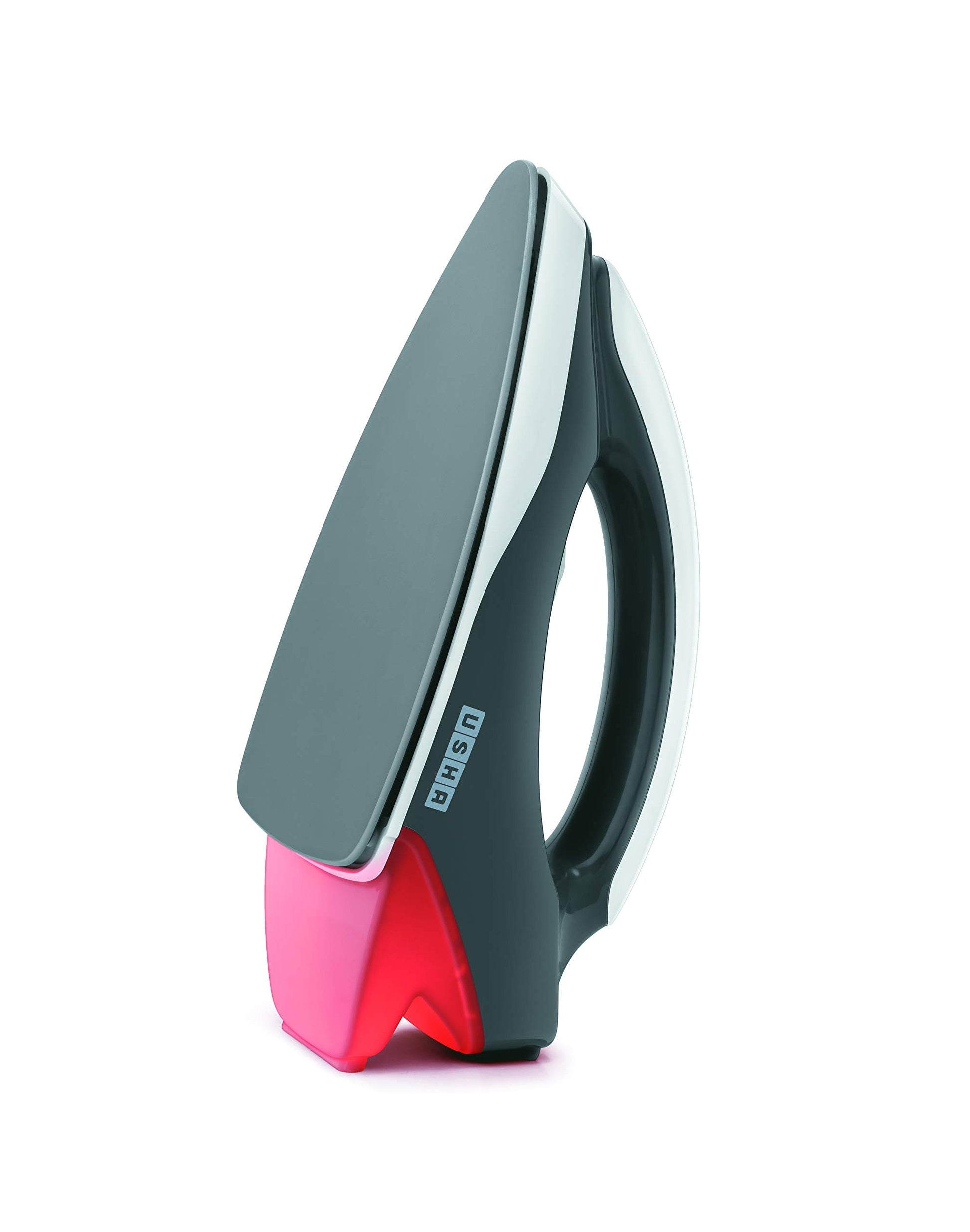 USHA ABS body Aurora 1000 W Dry Iron With Innovative Tail Light Indicator, Weilburger Soleplate (White & Grey), 1000 Watts 