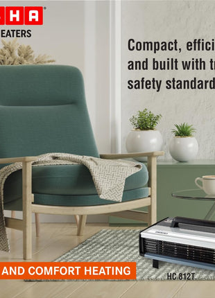 USHA Heat Convector 812 T 2000-Watt with Instant Heating Feature Room Heater(Black) 