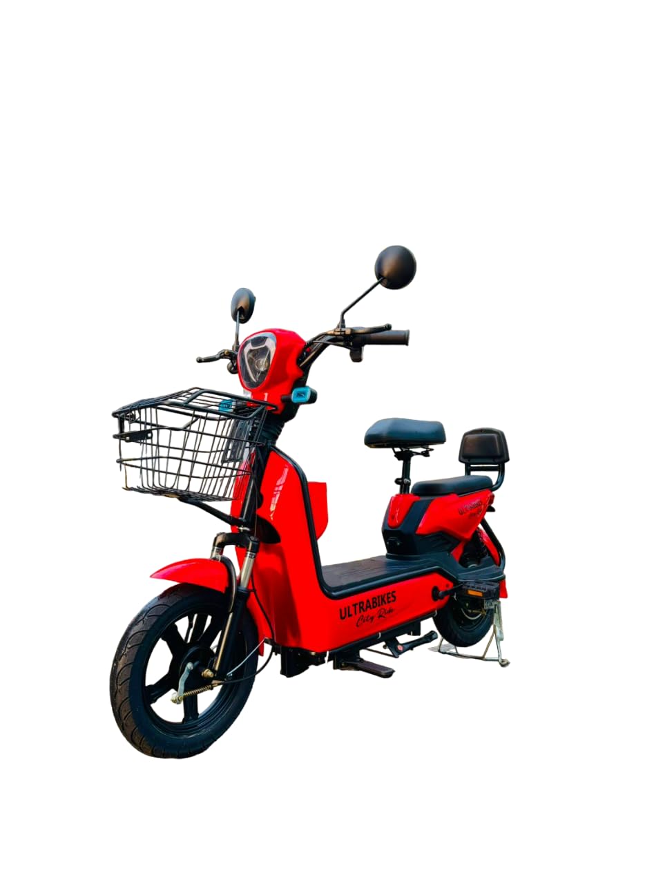 Ultrabikes City Ride | 48V 15AH Lithium Ion Battery | 550 watt Motor | 40 Top Speed | No DL Required | Digital Display | Turn Indicators | Anti Theft Alarm Installed | 2 Years Warranty (Red) 