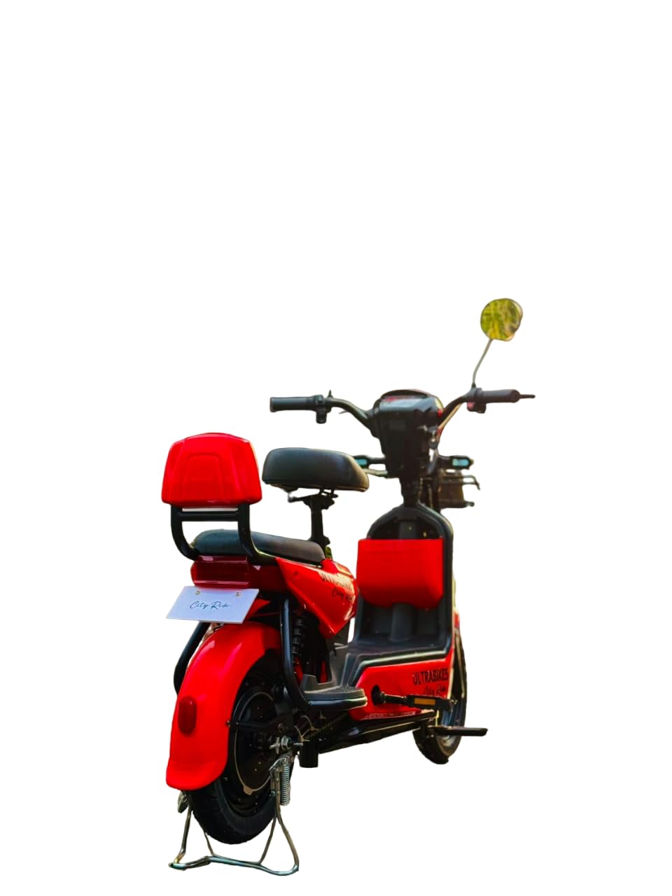 Ultrabikes City Ride | 48V 15AH Lithium Ion Battery | 550 watt Motor | 40 Top Speed | No DL Required | Digital Display | Turn Indicators | Anti Theft Alarm Installed | 2 Years Warranty (Red) 