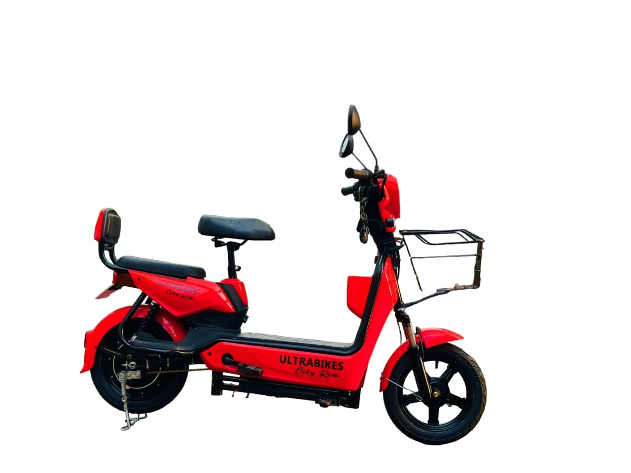 Ultrabikes City Ride | 48V 15AH Lithium Ion Battery | 550 watt Motor | 40 Top Speed | No DL Required | Digital Display | Turn Indicators | Anti Theft Alarm Installed | 2 Years Warranty (Red) 