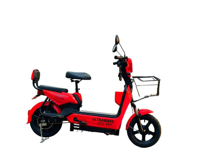 Ultrabikes City Ride | 48V 15AH Lithium Ion Battery | 550 watt Motor | 40 Top Speed | No DL Required | Digital Display | Turn Indicators | Anti Theft Alarm Installed | 2 Years Warranty (Red) 