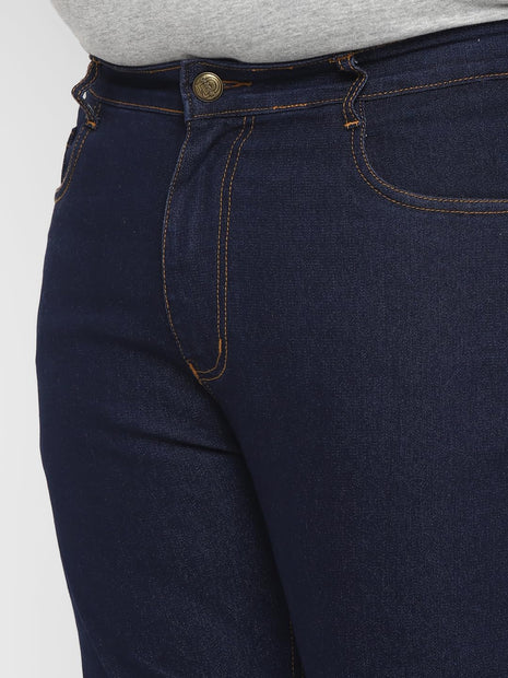 Urbano Plus Men's Dark Blue Regular Fit Solid Jeans Stretchable (plusepsp-dblue-44) 