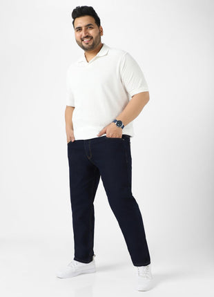 Urbano Plus Men's Dark Blue Regular Fit Solid Jeans Stretchable (plusepsp-dblue-44) 