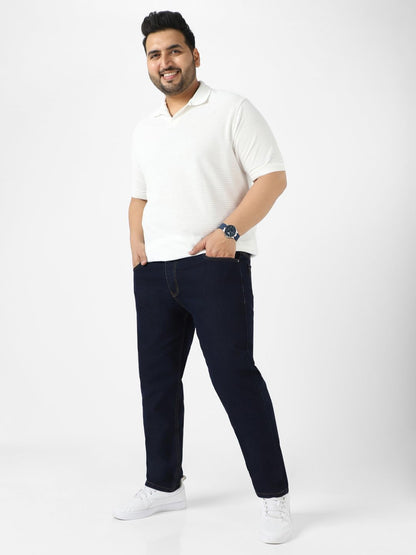 Urbano Plus Men's Dark Blue Regular Fit Solid Jeans Stretchable (plusepsp-dblue-44) 