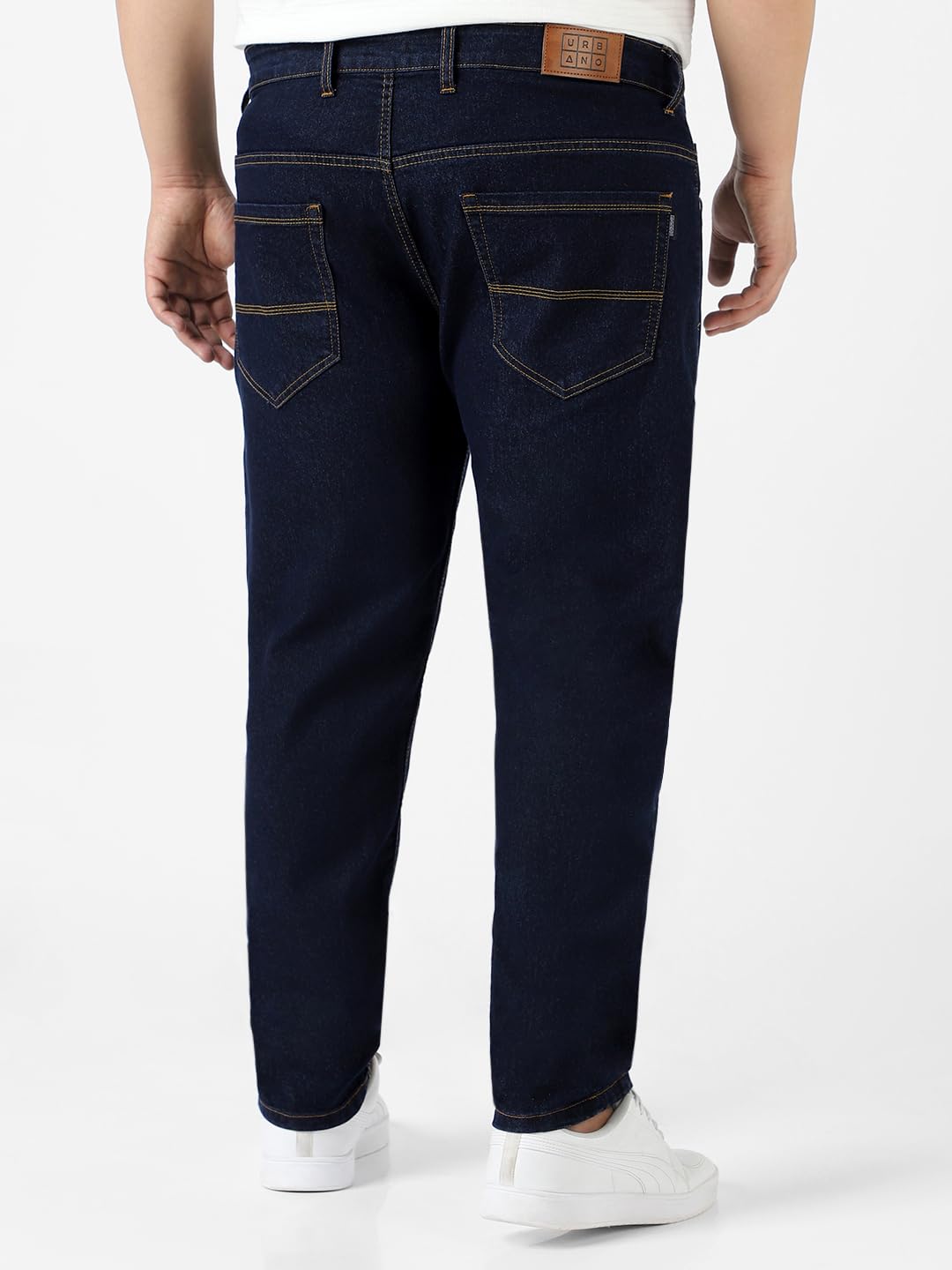 Urbano Plus Men's Dark Blue Regular Fit Solid Jeans Stretchable (plusepsp-dblue-44) 