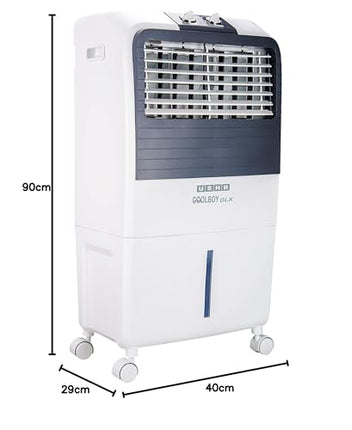 Usha CoolBoy Deluxe 35L Personal Cooler with Ice Chamber, Dust Filter & Honeycomb Pad (White) 