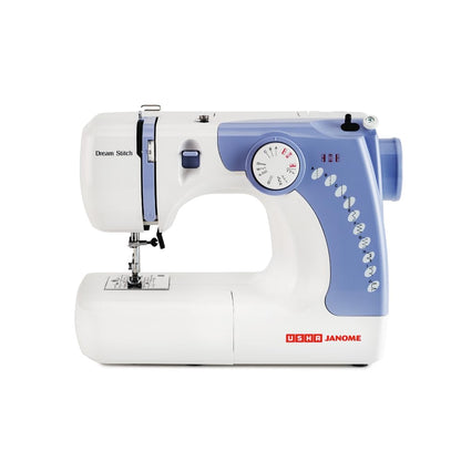 Usha Janome Dream Stitch Automatic Zig-Zag Electric Sewing Machine (White and Blue) 