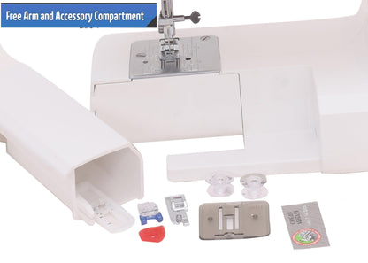 Usha Janome Dream Stitch Automatic Zig-Zag Electric Sewing Machine (White and Blue) 