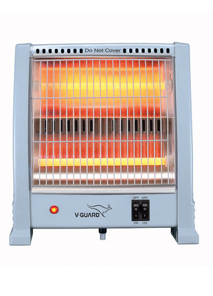 V-Guard EQT 400 watt-800 watt Quartz Room Heater | Noise-free Performance | Enables Quick Heating | 1 Year Warranty, Grey 