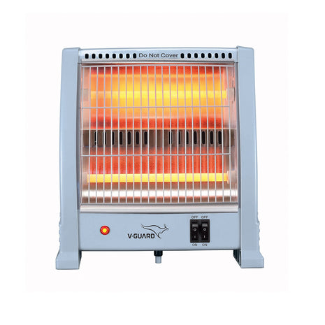 V-Guard EQT 400 watt-800 watt Quartz Room Heater | Noise-free Performance | Enables Quick Heating | 1 Year Warranty, Grey 