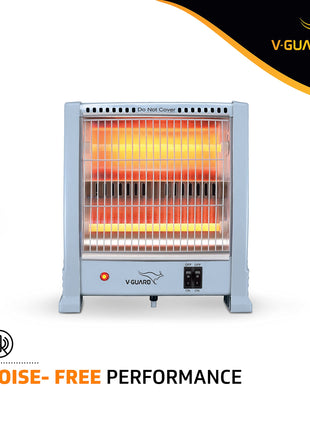 V-Guard EQT 400 watt-800 watt Quartz Room Heater | Noise-free Performance | Enables Quick Heating | 1 Year Warranty, Grey 