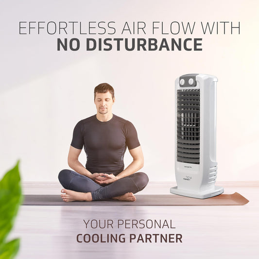 V-Guard Veemagik Neo 17 (43.5cm) Tower Fan | 1300 RPM, 2401 CFM Air Flow | Grey White 