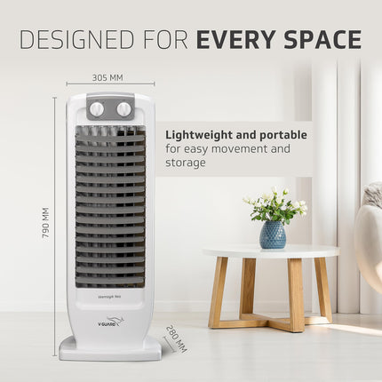 V-Guard Veemagik Neo 17 (43.5cm) Tower Fan | 1300 RPM, 2401 CFM Air Flow | Grey White 