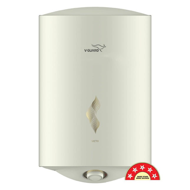 V-Guard Victo Geyser 15 Litre Water Heater for Home | BEE 5 Star Rating | Vitreous Enamel Tank Coating | Advanced 4 Layer Safety | Free PAN India Installation & Connection Pipes | White 