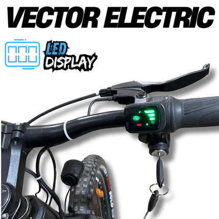 VECTOR ELECTRIC E-MTB Stealth Bike – 250W Hub Motor, 36V 10.4Ah Battery, Dual Suspension, Off-Road Tires – High-Performance 