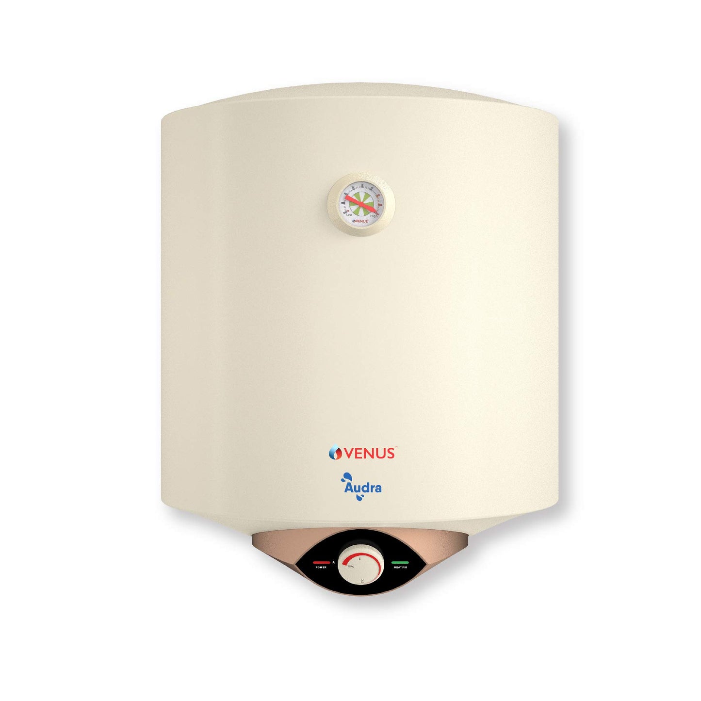 VENUS Audra 10AV 10-Litre (Ivory) Water Heater, Porcelain Enamelled Glass Lined Tank | BEE Star Rating - 5 Stars:ISI | Free Flexible Hose | Guarantee -7 Years on Inner Tank. 