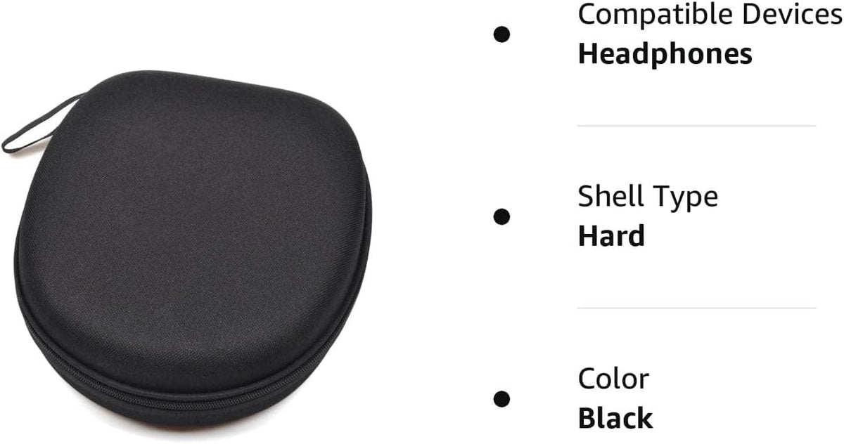 VERTUS® Headphone Hard Protective Storage Case for Boat New Launch Rockerz 650 Pro Bluetooth Wireless Over-Ear Headphones (Black) (Headphone Not Included) 