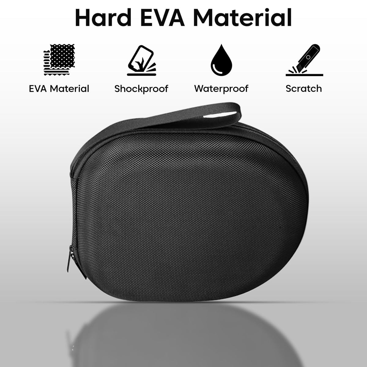 VERTUS® Headphone Hard Protective Storage Case for Boat New Launch Rockerz 650 Pro Bluetooth Wireless Over-Ear Headphones (Black) (Headphone Not Included) 