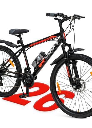 VESCO Drift NXG 26T MTB 21 Speed Gear Cycle with Front Suspension and Dual Disc Brake | Frame 18 Inch | Ideal for Adult Men & Women (Black) 